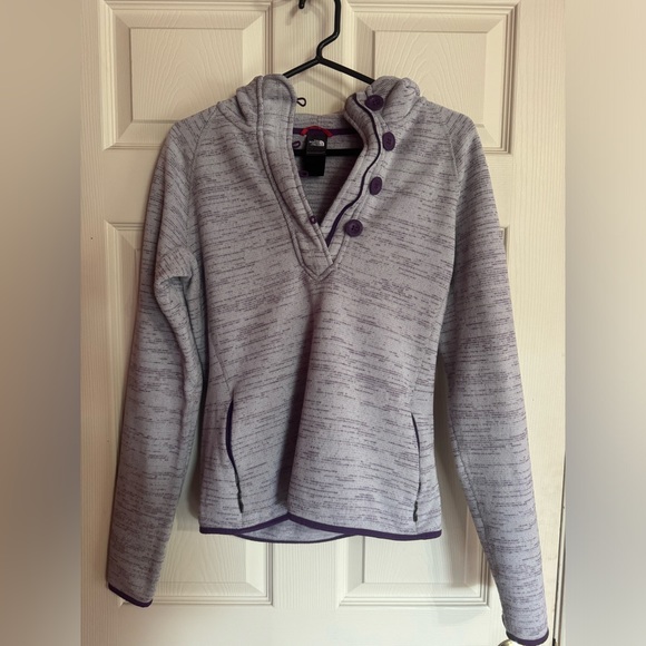 The North Face Tops - North Face women’s size large purple hooded pullover fleece with pockets